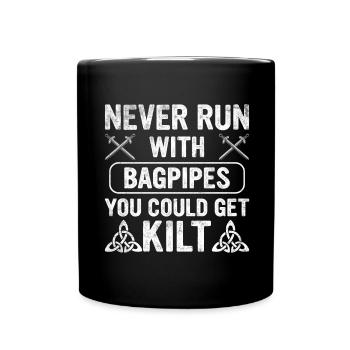 Lustiges Kilt-Zitat - Tasse einfarbig - Schwarz - Vorne