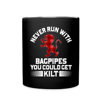 Schottenrock-Träger Kilt Schottland - Tasse einfarbig - Schwarz - Vorne