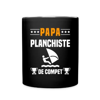 papa planchiste de compet père cadeau papa voile - Mug uni - noir - Devant