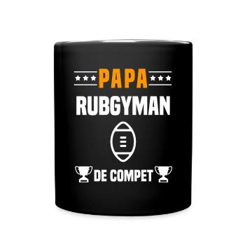papa rubgyman de compet père cadeau papa rugby - Mug uni - noir - Devant