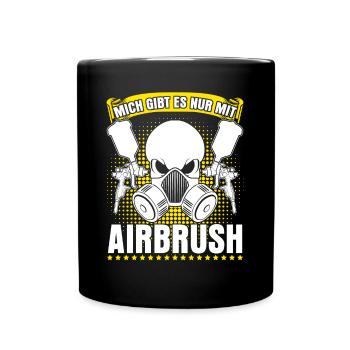 Autolackierer Lackierer Maler Airbrush - Tasse einfarbig - Schwarz - Vorne