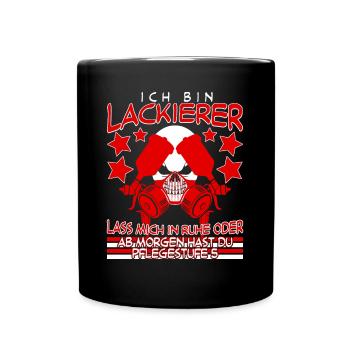Autolackierer Lackierer Witz Airbrush - Tasse einfarbig - Schwarz - Vorne