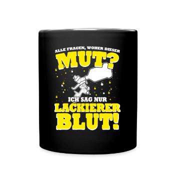 Autolackierer Lackierer Airbrush - Tasse einfarbig - Schwarz - Vorne