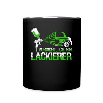 Autolackierer Lackierer Spruch Airbrush - Tasse einfarbig - Schwarz - Vorne