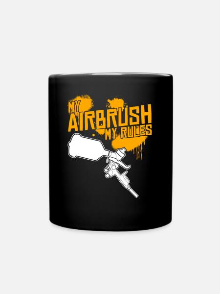 Autolackierer Airbrush Witz Lackierer - Tasse einfarbig - Schwarz