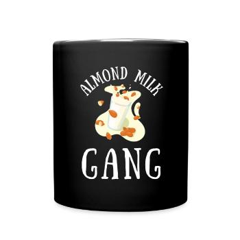 Almond Milk Dairy Free Vegan Milk Plant Based - Full Colour Mug - black - Front