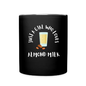 Almond Milk Dairy Free Vegan Milk Plant Based - Full Colour Mug - black - Front