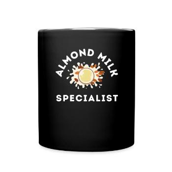 Almond Milk Dairy Free Vegan Milk Plant Based - Full Colour Mug - black - Front