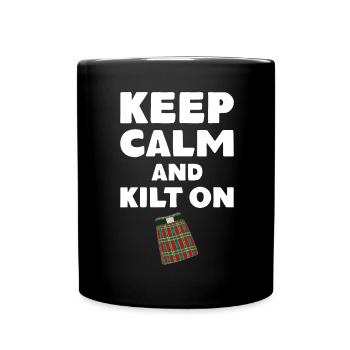 Schottenrock Kilt Spruch Schottland Highlands - Tasse einfarbig - Schwarz - Vorne