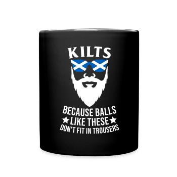 Schottenrock Kilt Spruch Schottland Highlands - Tasse einfarbig - Schwarz - Vorne