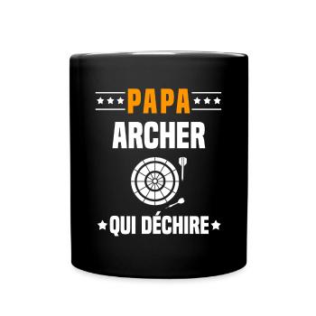 papa archer qui déchire papa tir - Mug uni - noir - Devant