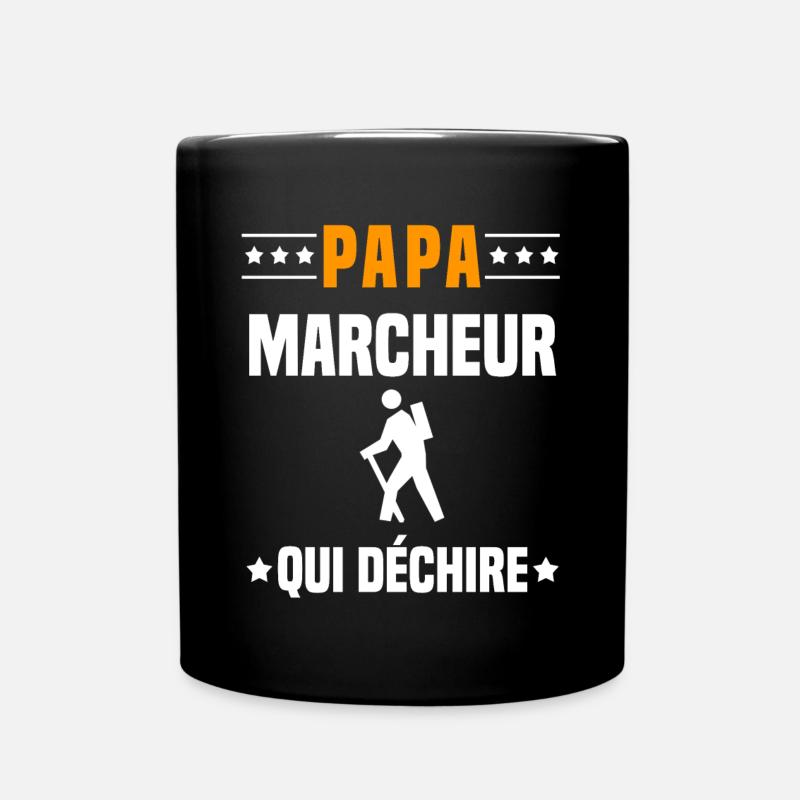 papa marcheur qui déchire papa marche - Mug uni - noir