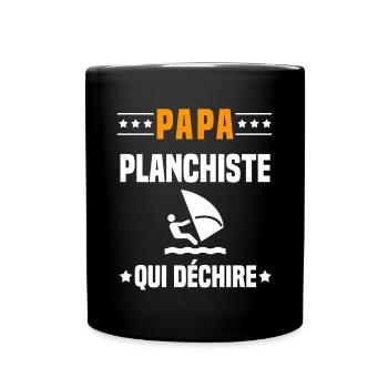 papa planchiste qui déchire papa planche à voile - Mug uni - noir - Devant