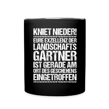 Landschaftsgärtner Gartenbau Landschaftsbau Garten - Tasse einfarbig - Schwarz - Vorne