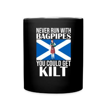 Schottland Fans Tradition Kilt Schottenrock - Tasse einfarbig - Schwarz - Vorne