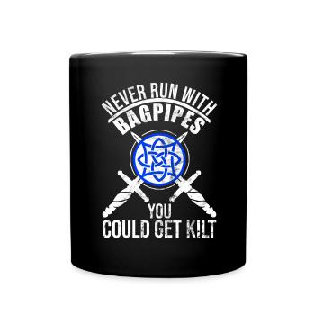 Schottland Fans Tradition Kilt Schottenrock - Tasse einfarbig - Schwarz - Vorne