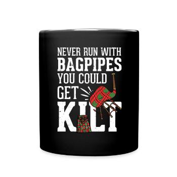 Schottland Fans Tradition Kilt Schottenrock - Tasse einfarbig - Schwarz - Vorne