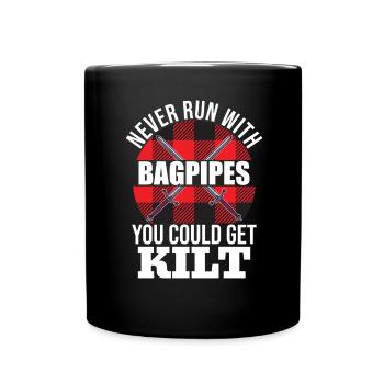 Schottland Fans Tradition Kilt Schottenrock - Tasse einfarbig - Schwarz - Vorne