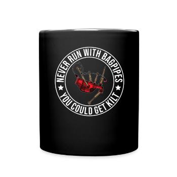 Schottland Fans Tradition Kilt Schottenrock - Tasse einfarbig - Schwarz - Vorne