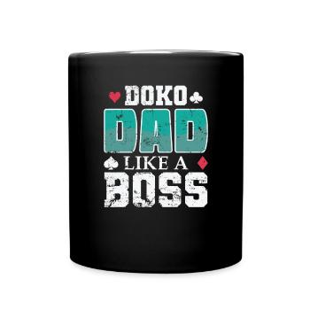 Doko Dad Like a Boss Card Game Hobby - Full Colour Mug - black - Front