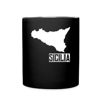 Sizilien Sicilia - Tasse einfarbig - Schwarz - Vorne