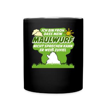 Maulwurf Mole Maulwürfe Maulwurfshügel - Tasse einfarbig - Schwarz - Vorne