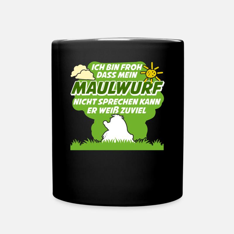 Maulwurf Mole Maulwürfe Maulwurfshügel - Tasse einfarbig - Schwarz