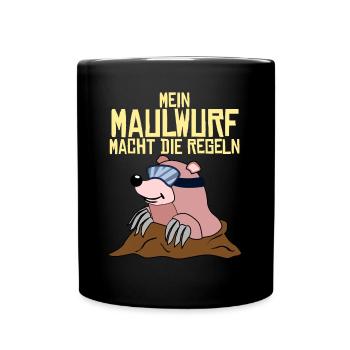 Maulwurf Maulwurfshügel Mole Maulwürfe - Tasse einfarbig - Schwarz - Vorne