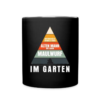 Maulwurf im Garten Mole Maulwürfe - Tasse einfarbig - Schwarz - Vorne