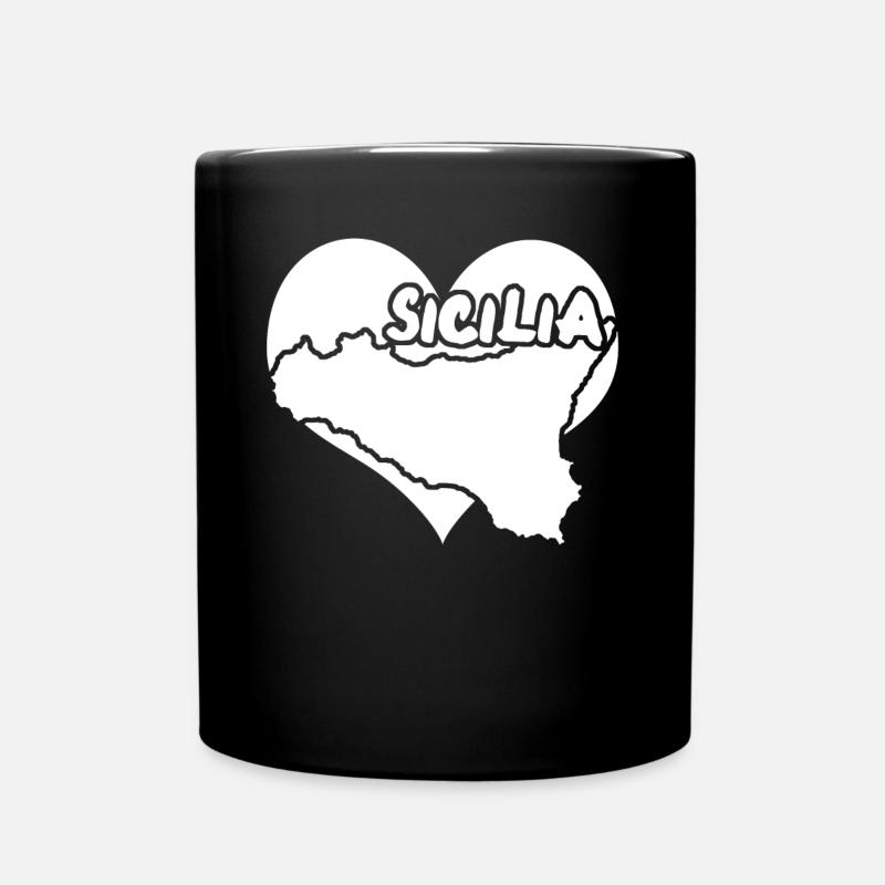 Sicile Italie Cœur Sicile - Mug uni - noir