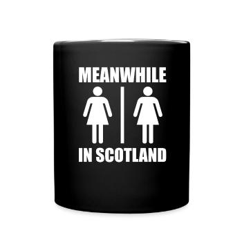 Schottisches Toilettenschild Schottland Kilt Rock - Tasse einfarbig - Schwarz - Vorne
