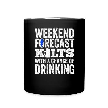 Herrenrock Schottenrock Kilt Schottland Spruch - Tasse einfarbig - Schwarz - Vorne