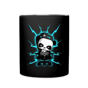 Süßer Gaming Panda, PEW PEW, Halloween, Horror - Tasse einfarbig - Schwarz - Vorne