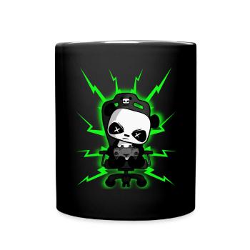 Cute Gaming Panda, PEW PEW, Halloween, Horror - Full Colour Mug - black - Front