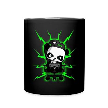Cute Gaming Panda, PEW PEW, Nerd, Gamer, Gaming - Full Colour Mug - black - Front