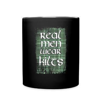 Real Men Wear Kilts- Schottenroch Herrenrock - Tasse einfarbig - Schwarz - Vorne