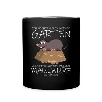 Maulwurf Mole Maulwürfe - Tasse einfarbig - Schwarz - Vorne