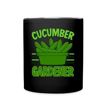 Cucumber Gardener Vegetables Sour Cucumbers - Full Colour Mug - black - Front
