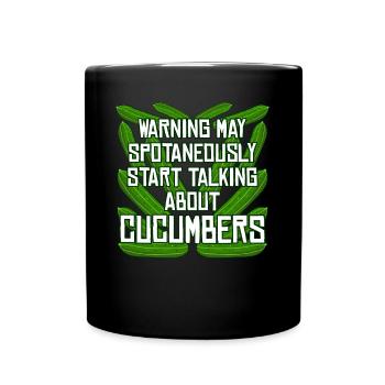 Gurke Witz Gurken - Tasse einfarbig - Schwarz - Vorne