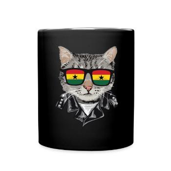 Cat Gala Flag Sunglasses - Full Colour Mug - black - Front
