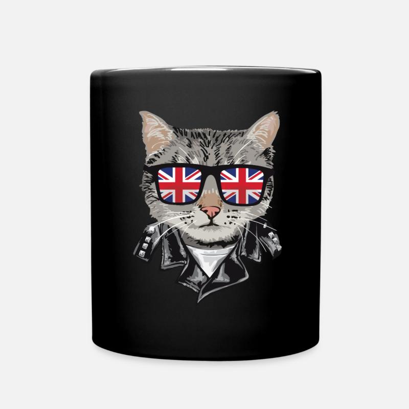 Cats Great Britain Flag Lunettes de soleil - Mug uni - noir