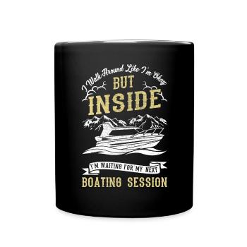 Ich Gehe In Ordnung - Bootfahren - Tasse einfarbig - Schwarz - Vorne