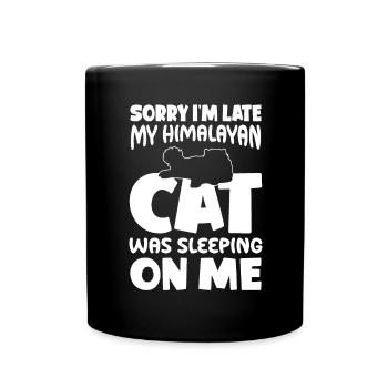 Sorry, I'm too late - Himalayan cat - Full Colour Mug - black - Front