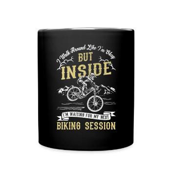 I'm walking around okay - Cycling - Full Colour Mug - black - Front