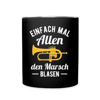 Flügelhorn Marsch Orchester Horn Musiker Blasmusik - Tasse einfarbig - Schwarz - Vorne
