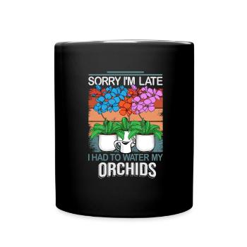 Orchidee Geschenk Frauen Blumen Gärtner Floristin - Tasse einfarbig - Schwarz - Vorne