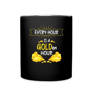 Gold Digger Gold Panning Gold Mining Designs - Full Colour Mug - black - Front