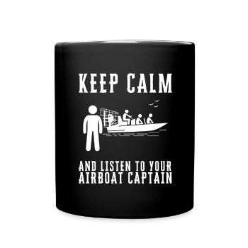 Hydroplane des marais Fanboat Airboating Hover - Mug uni - noir - Devant