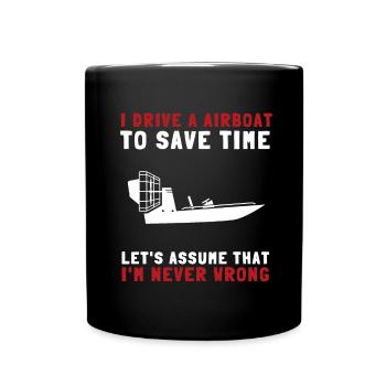 Hydroplane des marais Fanboat Airboating Hover - Mug uni - noir - Devant