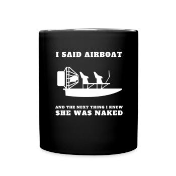 Hydroplane des marais Fanboat Airboating Hover - Mug uni - noir - Devant